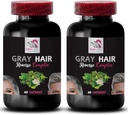 PABA - Graues Haar Reverse - Natürliches Haar-Komplex, Stinging Nettle Root, Haarverjüngung, jugendliches Haar, Haarpigmentierung, Farbverstärken, Revive natürliche Farbe, Haar Erholung 2 Flaschen 120 Caps
