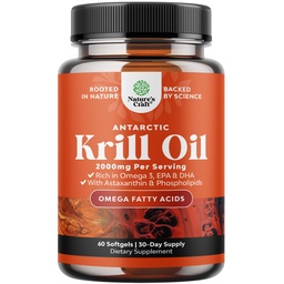 Antarktis Krillöl 2000mg Softgel pro Servierung - Omega 3 Krill Ölergänzung mit EPA DHA & Astaxanthin (60 Count (Pack 1)