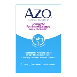 AZO Complete Feminine Balance Daily Probiotics für Frauen, Klinisch getestet, um Vaginale Gesundheit zu schützen, hilft Gleichgewicht pH und Hefe, Non-GMO, 60 Count