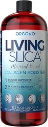 Orgono Living Silica Collagen Booster | Vegan Mineralbasierte Silica-Ergänzung | Unterstützt gesunde Collagen & Elastin-Produktion für Gelenk- & Knochen-Unterstützung, Glowing Skin, Strong Hair & Nails | 33.8 Fl Oz
