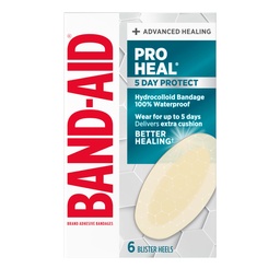 Band-Aid Marke Hydro Seal Adhesive Bandagen für Fersen Blister, Wasserdichte Blister Pad und Hydrokolloid Gel Bandage, Steril und Langverschlüsse, 6 ct