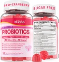 Vaginale Probiotika Gummie für Frauen PH Balance, Odor Control mit Präbiotika, Cranberry, D-Mannose, Fördert Feminine Gesunde Vaginal Flora, Urinary Tract, Hefe, Verdauungsunterstützung, Sugar Free,60Cts