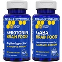 NATURAL STACKS Serotonin & GABA Brain Food Bundle - unterstützt einen positiven Mood & Calmness* - 120 Gesamtkapseln