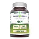 Erstaunliche Formeln Noni 400 Mg pro Servieren | 240 Kapseln Ergänzung | Non-GMO | Gluten Free | Made in USA