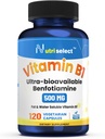 mit 500 mg Vitamin B1 pro Kapsel, Dieses Produkt kommt in einem Pack von 120 Kapseln und ist Non-GMO, Vegan und Gluten-frei