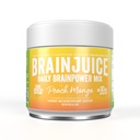 BrainJuice Nootropics Brain-Supplement, Glutenfreies Pulver für Energie und Fokus, Getränk Mischung mit L Theanin, Alpha GPC, Vitamin B, Bio-Grün-Tee-Extrakt Koffein, Peach Mango, 15 Portionen