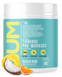 RAW Pre Workout Powder, Thavage (Beach Bum) - Chris Bumstead Sports Nutrition Supplement for Men & Women - Cbum Pre Workout for Working Out, Hydration, Mental Focus & Energy - 40 Portionen