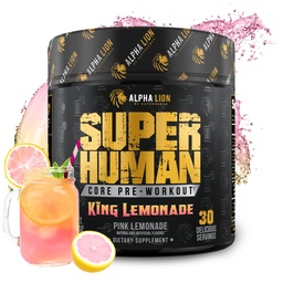 ALPHA LION Core Pre Workout mit Creatin für Performance, Beta Alanin für Muskel, L-Citrullin für Pump & Tri-Source Koffein für nachhaltige Energie (30 Portionen, King Lemonade Flavor)