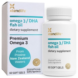 Xtendlife Omega 3 DHA Fischöl - 1100mg mit 700mg DHA und 300mg EPA - Omega 3 6 9 Ergänzung für Herz und Gehirn - 1 Monat Versorgung (60 Zähler)