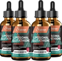 2000MG Liposomale Glutathione Flüssigkeitstropfen, Ultra Hohe Absorption, natürliche Entgiftung, Immunsystem & Haut Supprot*, L-Glutathion, Vitamin C & Hyaluronsäure, Kapseln Alternative, 8.08 OZ