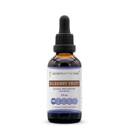 Secrets of the Tribe Bilberry Fruit Alcohol-Free Liquid Extract, Bilberry (Vaccinium Myrtillus) Getrocknete Früchte Tinkture Supplement (2 FL OZ)