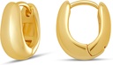 Essentials 14K Gold oder Sterling Silber überzogen Teardrop Huggie Hoop 12mm