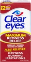 Clear Eyes Maximum Redness Relief Augentropfen 0.50 oz (Pack von 3)