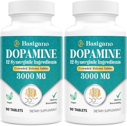 Natürliche Dopamin Ergänzung - Glutenfrei - 90 Tabletten(Pack von 2)