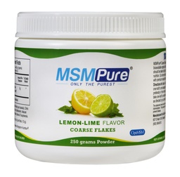 KALA HEALTH MSMPure Lemon Lime Flavored Coarse MSM Powder Flakes – Organischer Schwefel für Gelenkflexibilität, Haut Aussehen und Haar- und Nagelunterstützung – 8.8 oz, USA Made, Destilled Crystals