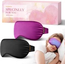 2PCS Cold Eye Maske: Cooling Eye Maske für Puffy Eyes, Kopfschmerzen, Migraines Relief - Kalte Kompression für dunkle Kreise, müde Augen, nach Chirurgie - Wiederverwendbares Gel Ice Pack, gewichtete Schlafmaske(Schwarz,Purple)