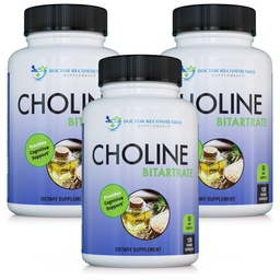 DOCTOR EMPFEHLUNGEN Premium Choline - 500 mg - 120 Veggie Kapseln unterstützt kognitive Gesundheit, Gedächtnis &amp; Mehr - 3 Pack