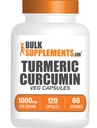 BulkSupplements.com Kurkuma Extrakt Kapseln - Kurkuma Supplement 1000mg - Glutenfrei,120 Veg Kapseln (Pack von 1)