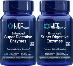 Life Extension Enhanced Super Digestive Enzyme, 60 vegetarische Kapseln (Pack von 2)