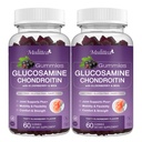 Mulittea Glucosamin Chondroitin Gummies - Extra Strength Joint Support Supplement mit MSM & Elderberry für natürliches Gelenk, antioxidative Immununterstützung für Erwachsene, Männer und Frauen - (2 Pack)