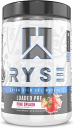 RYSE Loaded Pre Workout Powder - Pink Splash - Daily Pre-Workout für Männer und Frauen mit 390mg Koffein, Beta Alanine und Citrulline für Pumpe, Fokus und Energie - 30 Portionen
