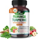 Superfood Greens 18 IN 1 - mit Obst & Gemüse & Kräuter -Moringa, Alfalfa, Apfel, Spinatch, Banana, Erdbeer-Boost Energy, Immunität und Gut Health (150-Tage-Versorgung)