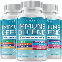 8 in 1 Immunabwehrunterstützung, Immunität Vitamine Ergänzung Booster mit Zink 50mg, Vitamin C Elderberry VIT D3 5000 IU, Kurkumin & Ginger, Echinacea - Allergie Relief für Kinder Erwachsene