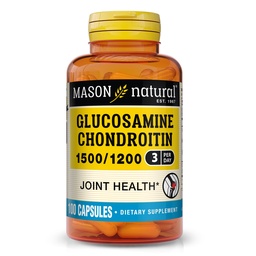 MASON NATURAL Glucosamin Chondroitin 1500/1200 mit Vitamin C, unterstützt die gemeinsame Gesundheit für normale Flexibilität und Mobilität*, 100 Kapseln, 1 Monat Versorgung