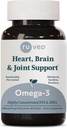 Ruved Omega-3 - Omega 3 Fish Oil, 1000mg pro Kapsel, EPA & DHA Fish Oil Supplement für Frauen & Männer, Herz, Gehirn, & Joint Support - 60 Softgel Kapseln (1 Zähler)