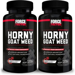 Force Factor Horny Goat Weed für Männer, natürliche männliche Antriebs- und Vitalitätsergänzung mit natürlichen Inhaltsstoffen für überragende Absorption, grundlegende Serie, 750mg, 60 Count (Pack mit 2)