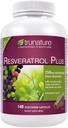 trunature Resveratrol Plus Standardisierte Trans-Resveratrol 250 Milligramm, 140 vegetarische Kapseln