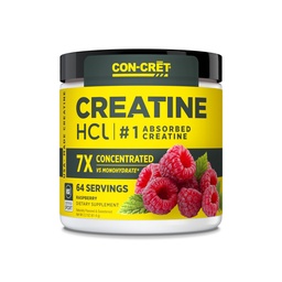 KON-CRET Kreatin HCI Pulver | Muskel, kognitiv, Cellular Energy Support | Keine Bloating oder Cramps | USA Made & NSF Zertifiziert | Raspberry (64 Servieren)
