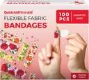 Flower Bandages, Bandagen Variety Pack 100 Count, Fun Designs für Kinder Erwachsene, Sanfte Adhesion Weich Atmungsaktiv, Latexfrei, Verwendung für Minor Cuts Scrapes, Erste Hilfe Zubehör