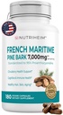 Französisch Maritime Pine Bark Extrakt 7000mg mit 95% Proanthocyanidine für Zirkulation, Herzgesundheit, Haut, kognitive Unterstützung - 20:1 Ratio & 180 Veggie Kapseln - Non-GMO, Gluten-Free, Vegan-Friendly