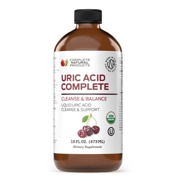Vollständige natürliche Produkte Uric Acid Complete - 16oz Flüssige Ergänzung zur Unterstützung Uric Acid Cleanse, Kidney Health & Circulation mit Apfelessig, Tart Cherry, & Beet Root.