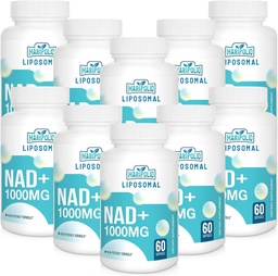Liposomal NAD+ Ergänzung 1000 mg | Höchste NAD Pontecy | Max Absorption | Reine NAD Ergänzung | Energie und DNA Reparatur, Alterung Verteidigung, Gehirn Funktion | 600 Softgels