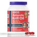 NYO3 Krillöl 1000mg Omega-3-Ergänzung, 56% Phospholipide für 98% Absorption, antarktisches Superba Boost Krillöl, hohe EPA & DHA für die Gesundheit von Herzhirnblutlipiden, keine fischigen Rülpse, 60 Softgels