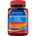 Doctor's Recipes Astaxanthin 12 mg, von Fresh Premium Microalgae, Max Strength, No Gluten, Non-GMO, unterstützt Haut, Auge, Knochen & Immunsystem Gesundheit, 60 Softgels
