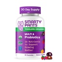 SmartyPants Bio-Kleinkind-Multivitamin-Gummi: Probiotika, Omega 3 (ALA), Vitamin D3, C, Vitamin B12, B6, A, K & Zink, Beta-Carotin, glutenfrei, drei Fruchtaromen, 60 Count (30-Tage-Versorgung)