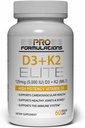 Pro Formulierungen MD D3 + K2 Elite – Vitamin D3 + Vitamin K2 – 60-Tage-Versorgung – hochkarätig, Bioverfügbar MK-7