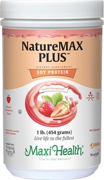 Maxi-Gesundheit NatureMAX PlusTM Energy Support Drink Soy Protein Powder - Sugar Free Diet Supplement - 20g Protein Pro Servieren - Natural Strawberry Flavor - Kosher Vitamin - 1lb