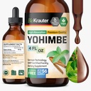 BIO KRAUTER® Yohimbine für Performance Support - Vegan Yohimbe Supplements für Männer und Frauen 500 mg pro Portion (Yohimbe Bark) 4 Fl.Oz., 56-Tage-Versorgung, Alkohol & Zucker Free Workout Supplements