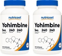 Nutricost Yohimbine HCl 5mg, 240 Kapseln (2 Flaschen) - Extra Strength - Glutenfrei & Nicht-GVO