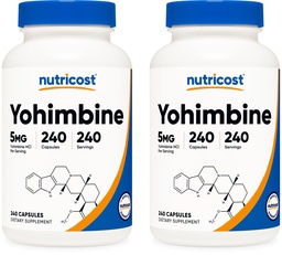 Nutricost Yohimbine HCl 5mg, 240 Kapseln (2 Flaschen) - Extra Strength - Glutenfrei & Nicht-GVO