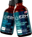 E2H: Liver Support Supplement und Advanced Intestinal Support | Vegan, Non-GMO - 2 Fl Oz Jeder (4 Fl Oz Total) - Bundle