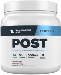 Transparente Labs Post - Post-Workout Recovery Muscle Builder mit L-Glutamin, Beta-Alanin und BetaPure Betaine wasserfrei für Muskel Erholung und Muskelaufbau - 30 Portionen, Black Cherry
