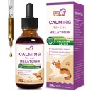 Cat Melatonin Natürliche Beruhigung Tropfen, Unterstützung Einschlafen & Gesunder Schlaf, Kräuterextrakt Entspannung Ergänzung mit L-Theanin, Baldrian, Katzenminze, Passionsblume und Kamille. 2 oz