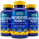 Ernährung Essentials Probiotics für Frauen und Männer mit natürlichem Lactase Enzyme & Prebiotic Fiber for Digestive Health - 80Prozent + Stronger Supplement für Gut Health Support - 3 Graf von 60 Tabletten