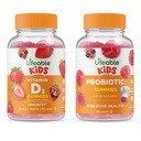 Lifeable Probiotic 2 Billion CFU Kids + Vitamin D Kids, Gummis Bundle - Große Verkostung, Vitamin-Ergänzung, Glutenfrei, GMO frei, Kaugummi