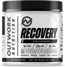 Outwork Nutrition Post Workout Recovery Powder - Kreatin Monohydrate, KSM-66 Ashwagandha & Tart Cherry - Speeds Recovery, Eases Soreness - Kreatin Pulver für Männer & Frauen, Unflavored, 240 Gr